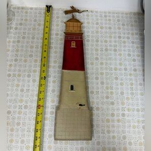 Red and Cream Lighthouse Wall Decor